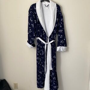 La SENZA Navy and White Floral Robe